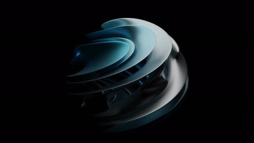 Elegant Blue Abstract Fluid Sphere Animation