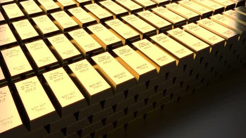 Animated Gold Bars Stacks Loop