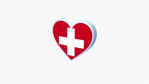 Animated 3D Red Cross Heart Icon