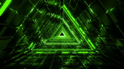 Triângulos Loop Verde Neon