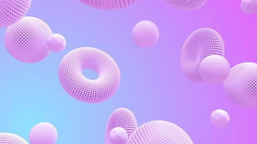Floating Abstract 3D Geometric Shapes Background Loop