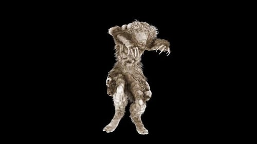 Wendigo monster walking with alpha channel