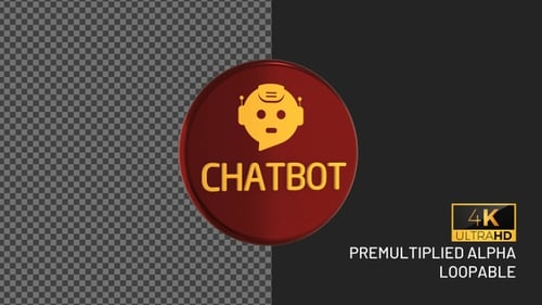 Drehbares Chatbot-Looping-Abzeichen mit Alpha-Kanal