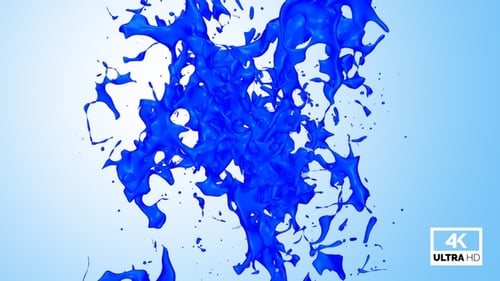 Blue Liquid Paint Splatter Reveal Transition