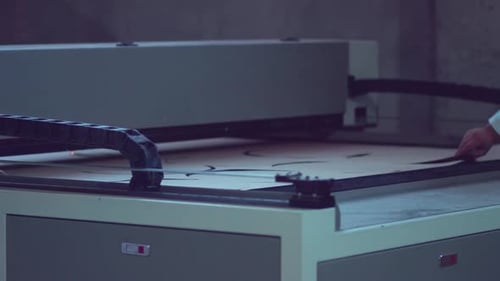 Laser Cutting Machine at Work in Factory