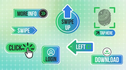 Swipe Up Tap Arrows UI Social Media Elements Interface