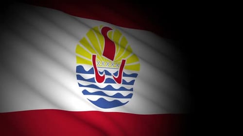 Realistic Waving Flag of French Polynesia