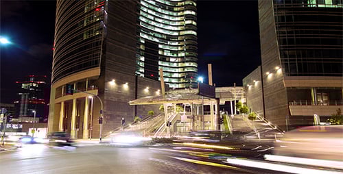 City Street Time Lapse at Night