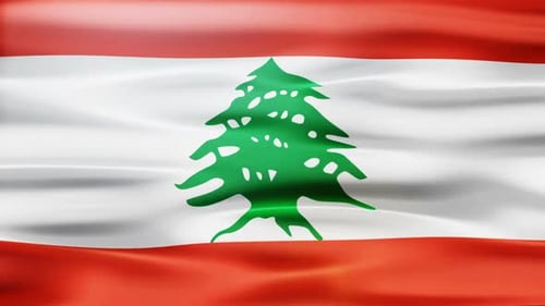 Realistic Waving Flag of Lebanon Seamless Loop