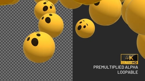 Abstract Surprised Yellow Spheres Bouncing Background