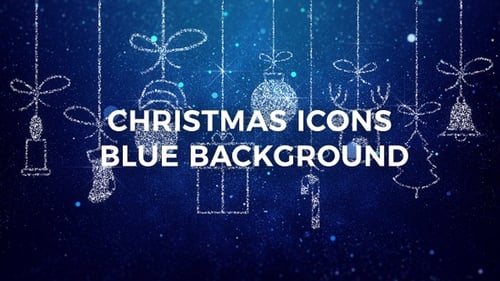 Frohe Weihnachten Icons Blauer Hintergrund