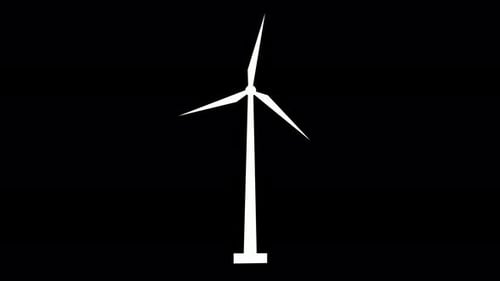Turbine à air de couleur blanche animée sur fond noir