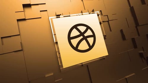 Abstract Geometric Golden Cubes Logo Reveal