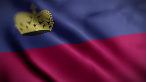 Realistic Waving Flag of Liechtenstein Loop