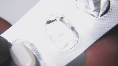 Close Up of White Pill in Blister Pack