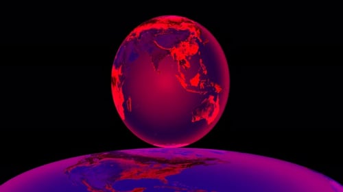 Schöne Erde, animiert mit einem Planeten und schwarzem Hintergrund, Erde.13,