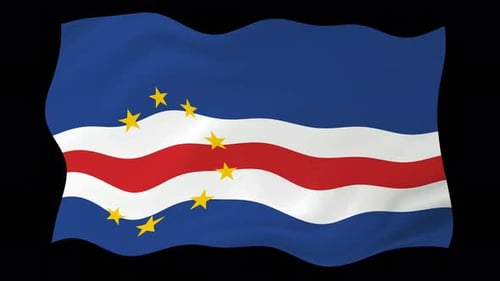 Waving Cape Verde Flag Animation Loop