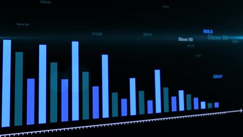 Trading market crash. Falling blue arrow on business diagrams