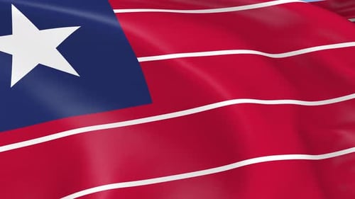 Realistic Liberia Flag Waving in the Wind
