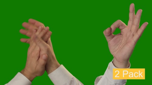 Gesten auf grünem Chroma-Key (2er-Pack)