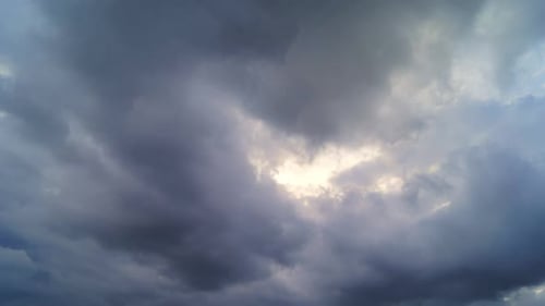 Ominous Storm Clouds Time-Lapse Aerial View