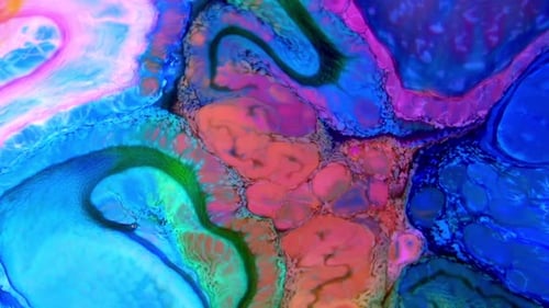 Abstract Swirling Background of Multicolored Ink Mixing