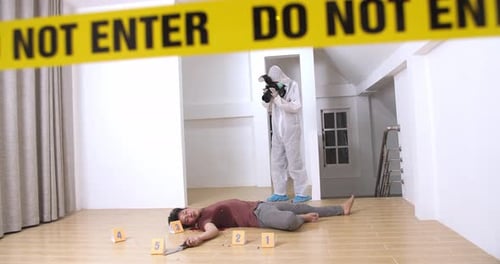 Crime Scene Investigation with Body and Evidence Markers