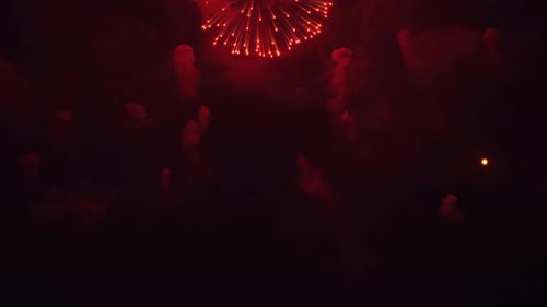 Real Fireworks Display Celebration Colorful New Year Firework