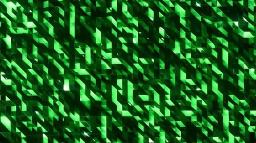 Abstract Shimmering Green Geometric Wall Loop Background