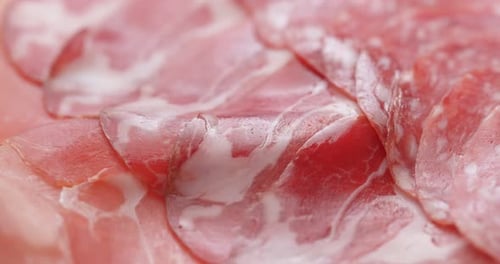 Close Up of Sliced Charcuterie Board Meat