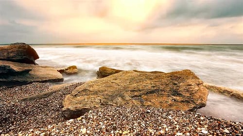 sea waves landscape at sunset background