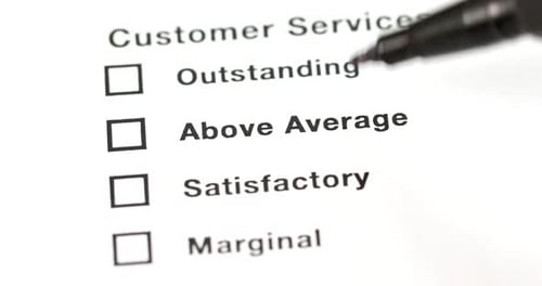 Check Box of Customer Services Survey