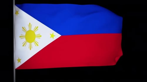 Realistic Waving Flag of the Philippines