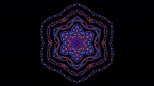 Abstract Neon Geometric Symmetrical Lines Animation