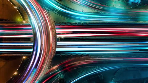 Mouvement de vitesse abstrait 4K dans la route de l'autoroute