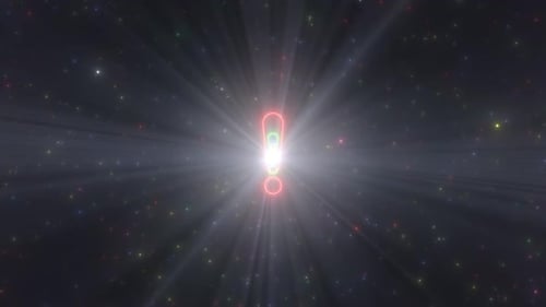 Exclamation Point Mark Shape Outline Glow Neon Lights Tunnel Portal