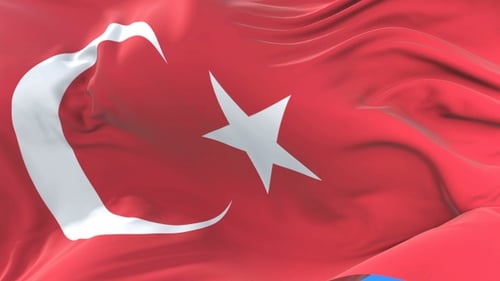 Realistic Waving Turkish Flag Seamless Background Animation