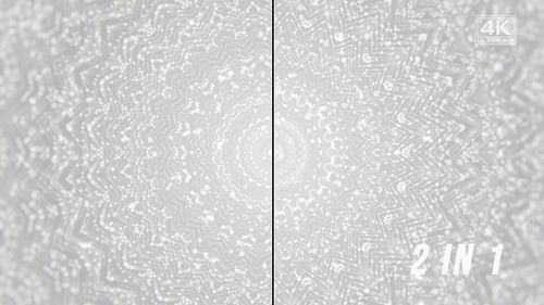Elegant White Particle Mandala Shimmering Background Loop