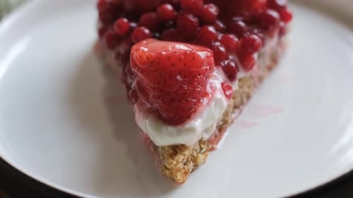 Close up of Delicious Berry Tart Slice