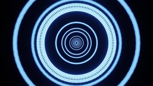 Blue Hypnotize Rings Vj Loop Tube 4K