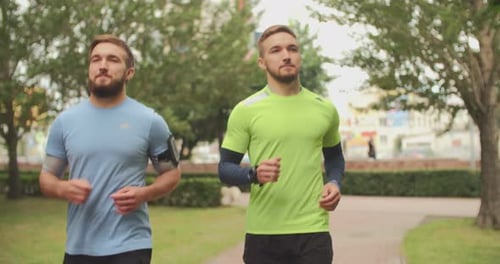 Twin Athletes Jogging