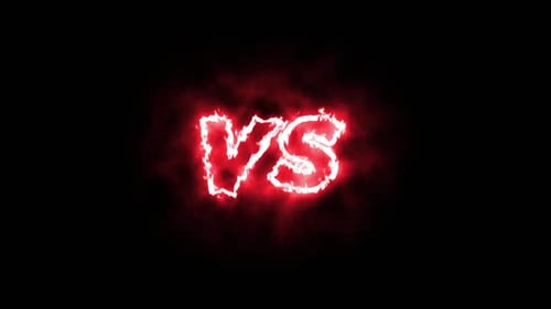 Mouvement d'effet de feu VS Versus Red Text