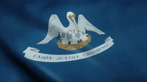 Realistic Waving Louisiana State Flag Animation