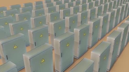 A Lot Of Transformer Box Vertical In A Row Hd