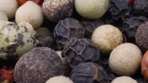 Macro Shot of Colorful Whole Peppercorns