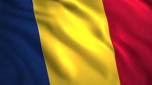 Realistic Waving Romanian Flag Animation Loop
