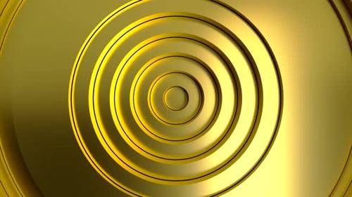 Golden Geometric Circles Expanding Background Animation