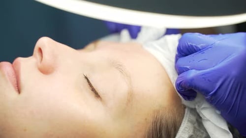Person Receiving Beauty Treatment, Close Up