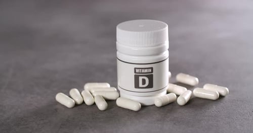 Vitamin D Pills Close Up Still Shot