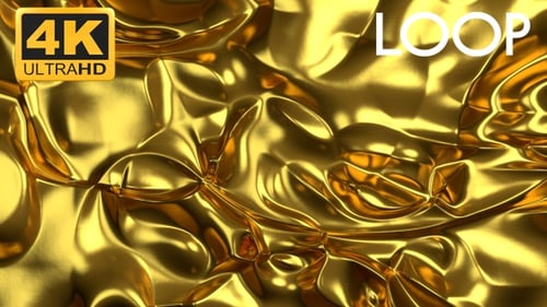 Fluid Golden Fabric Abstract Animation Loop Background